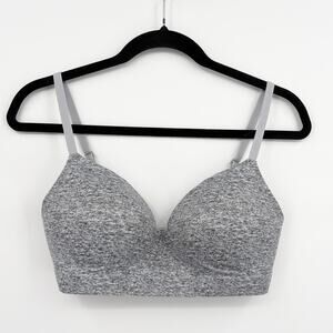 Soma Size 36C Enbliss Wireless Bralette NEW T-Shirt Bra Gray Graphite Adjustable